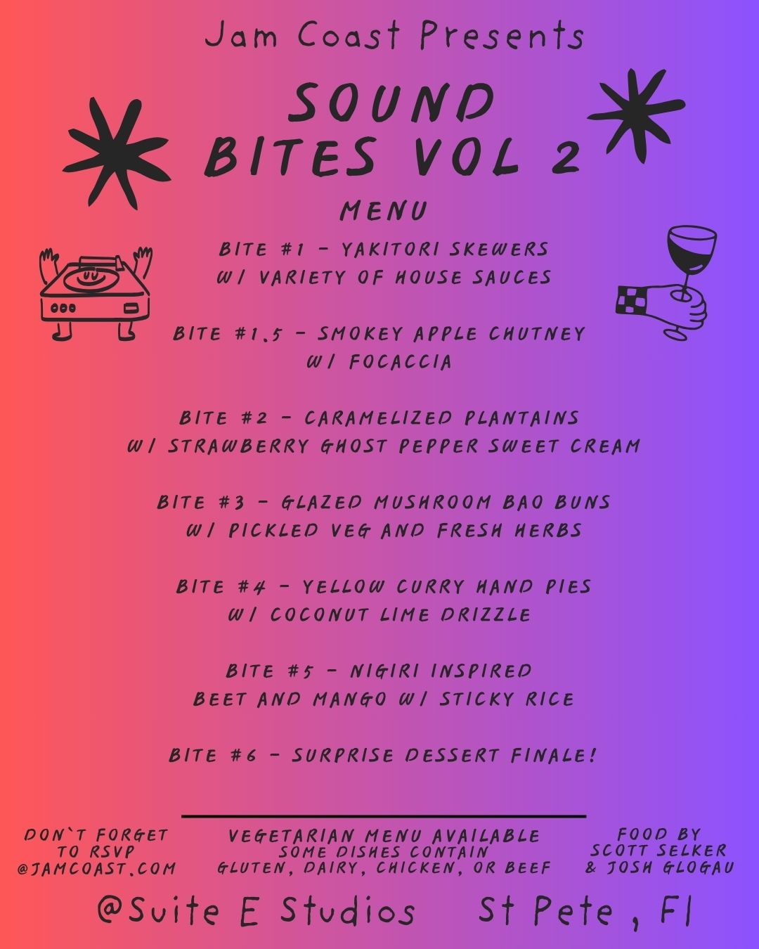 Sound Bites Vol 2 Dinner Reservation Sep 27th